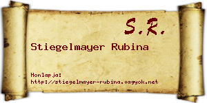 Stiegelmayer Rubina névjegykártya